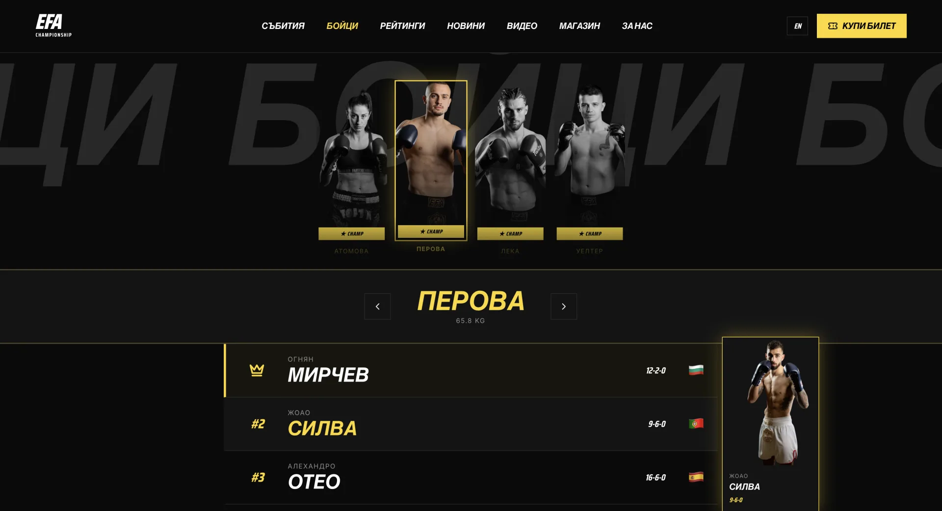 EFA Championship — champions