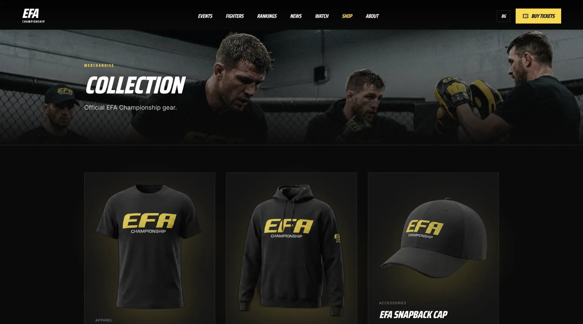 EFA Championship — shop